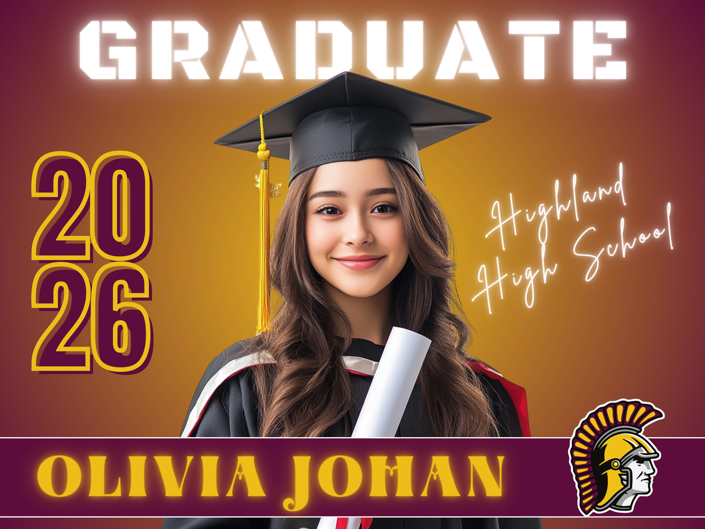 Custom 2026 Graduate Yard Sign