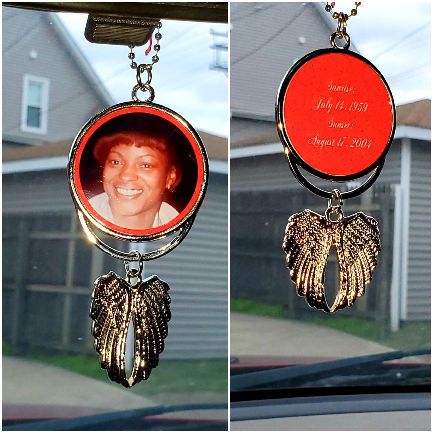 Custom Memorial Photo Car Hanger