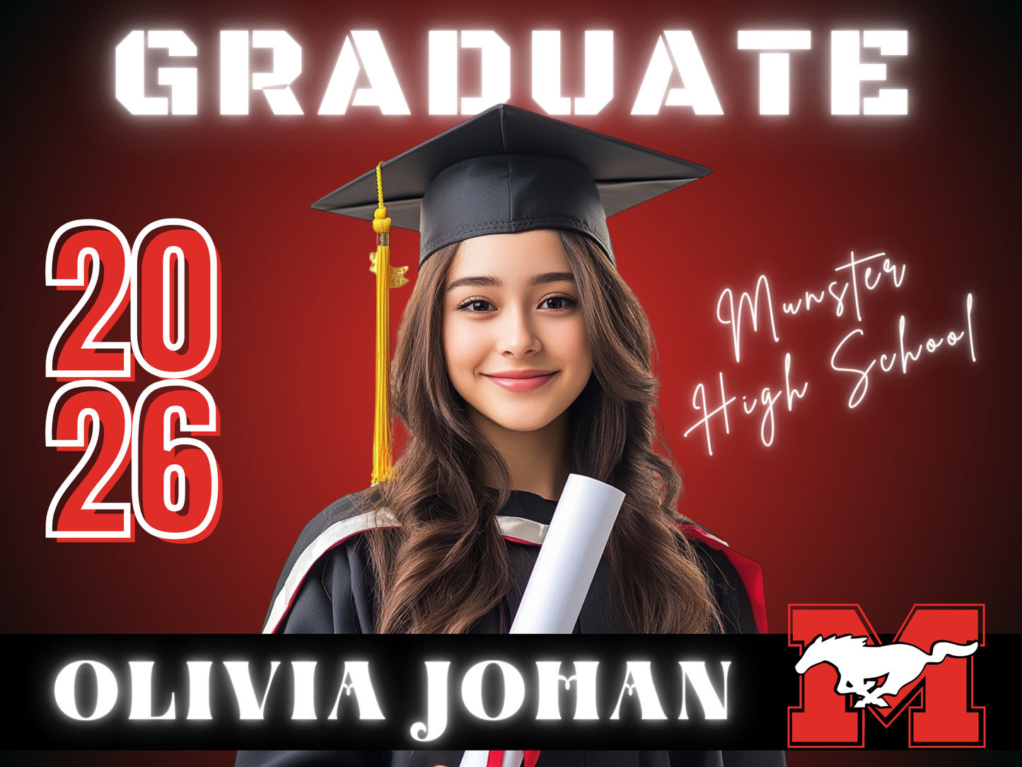 Custom 2026 Graduate Yard Sign